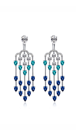 Alba Chandeliers Sapphire Rain Silver