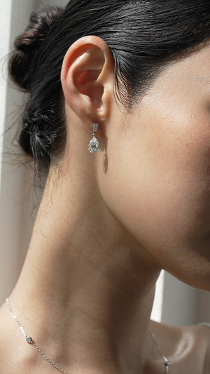 Alison Baguette Pear Drop Earrings