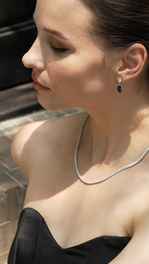 Arabella Sapphire Earrings 9K White Gold
