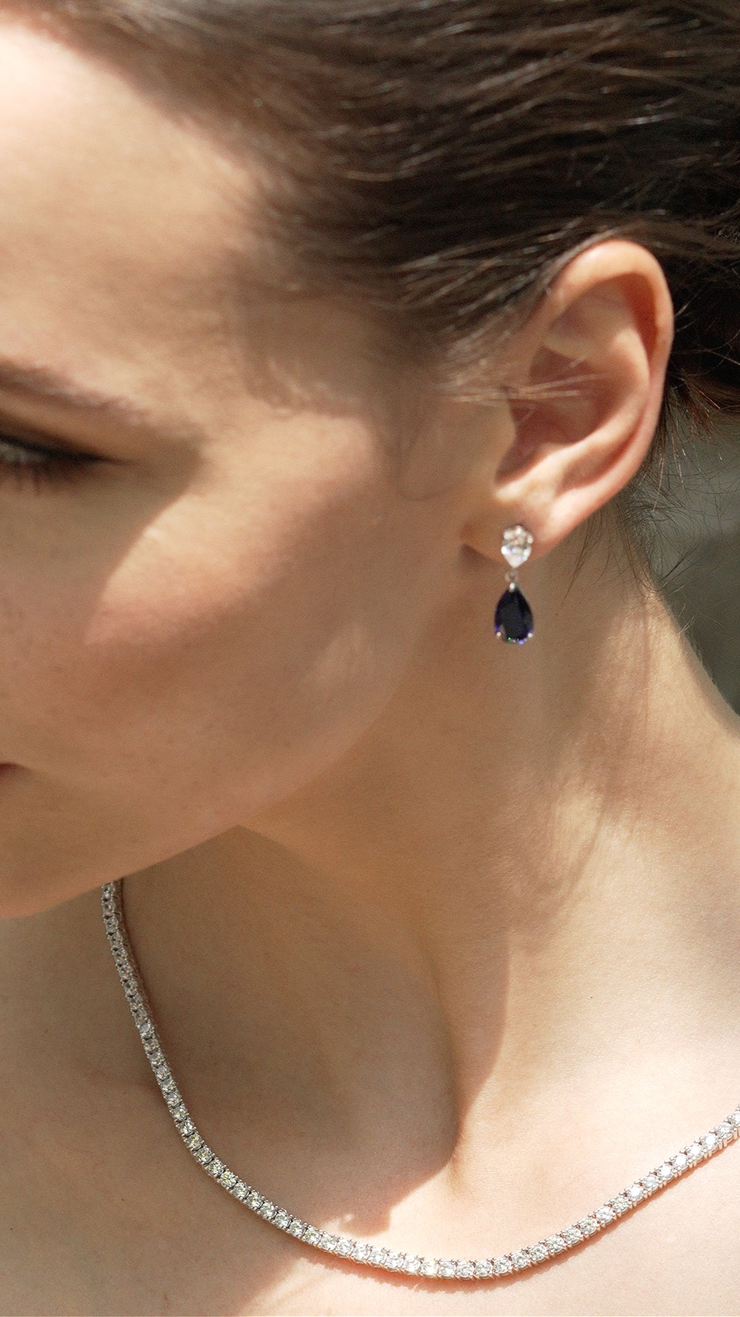 Silver and deals sapphire earrings