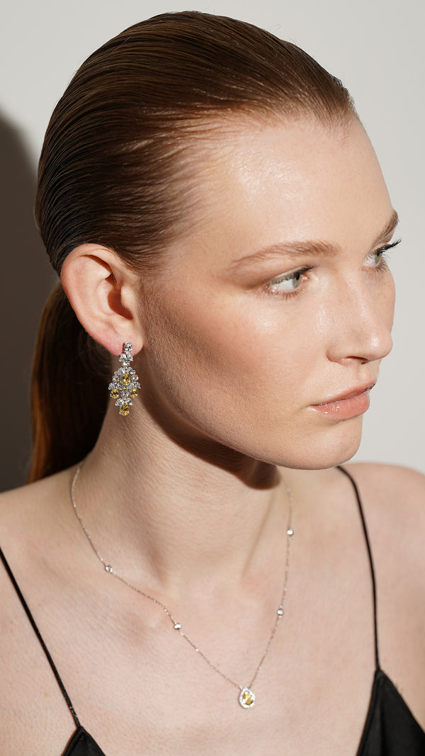 Aster Earrings Canary Yellow Sterling silver