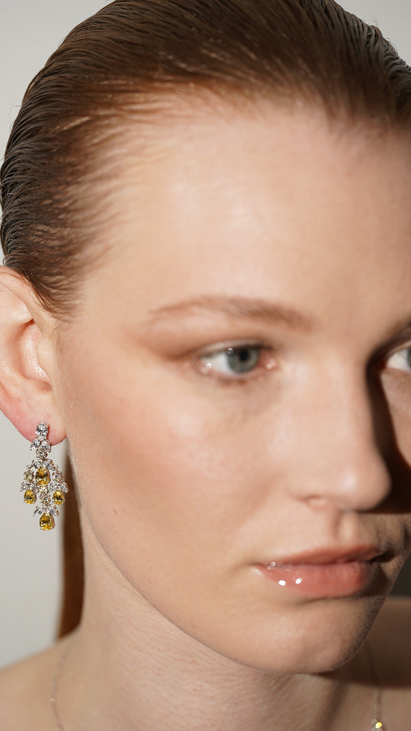 Aster Earrings Canary Yellow Sterling silver
