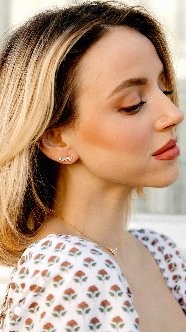 Abigail Stud Earrings Gold Vermeil