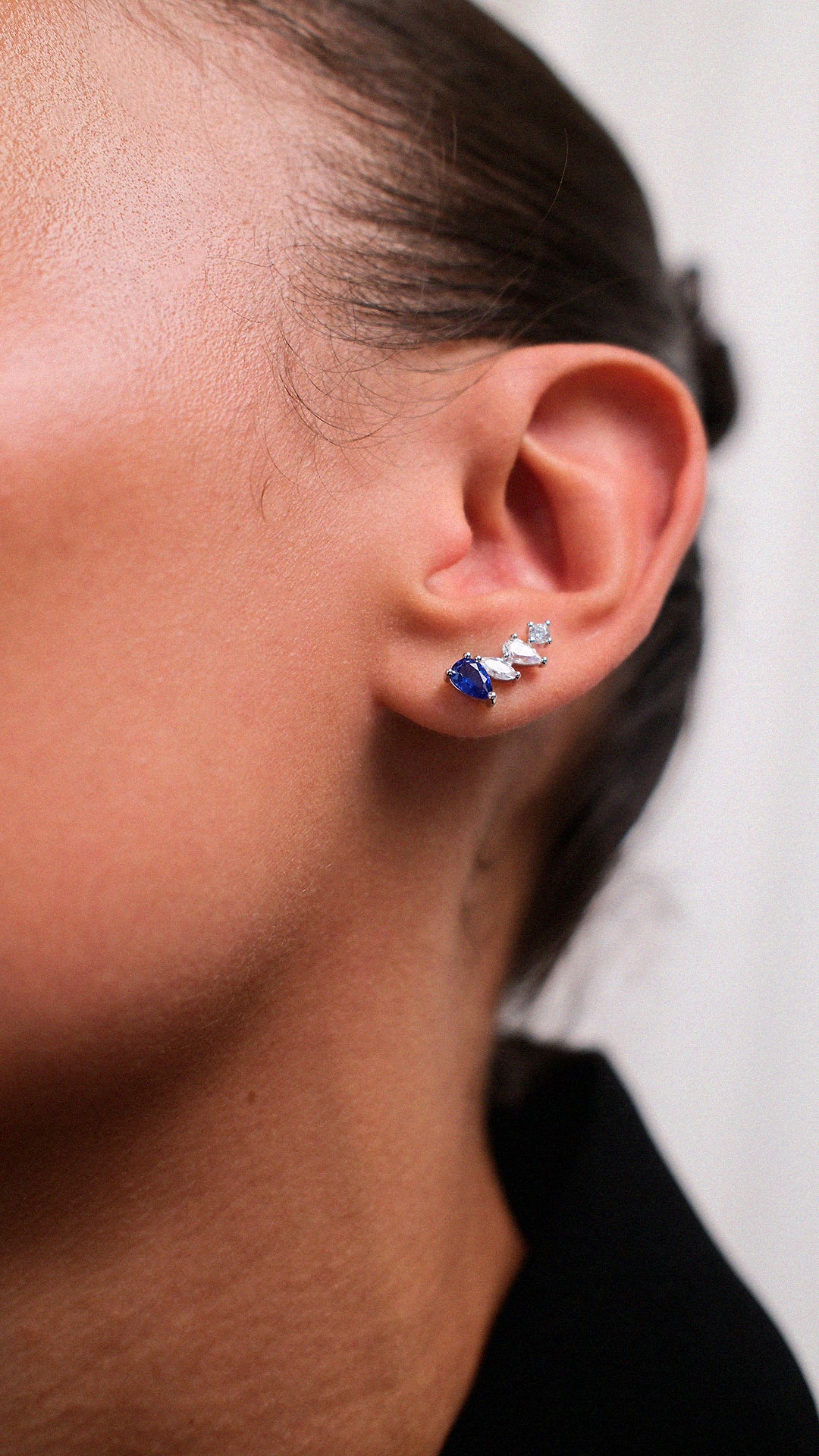 Abigail Sapphire Stud Earrings Sterling Silver