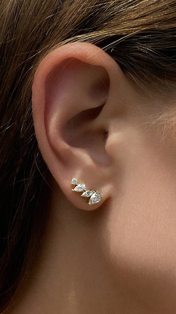 Abigail Stud Earrings Gold Vermeil