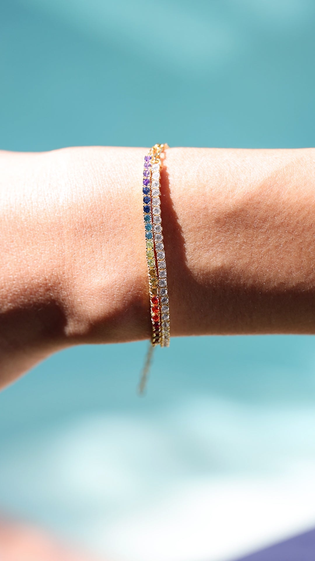 Aimee Rainbow Bracelet 18K Gold Vermeil