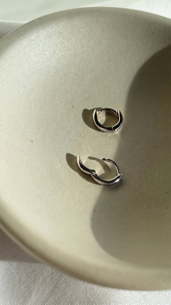 Alix Nude Huggie Earrings Sterling Silver