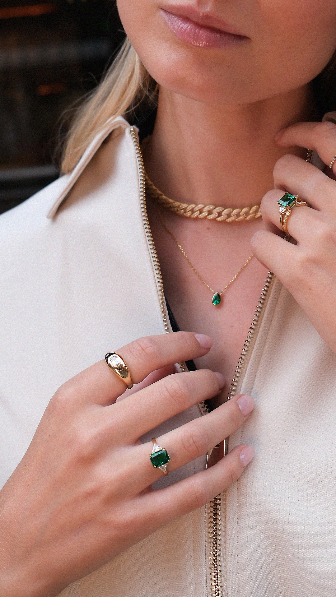 Alma Ring Emerald Gold Vermeil