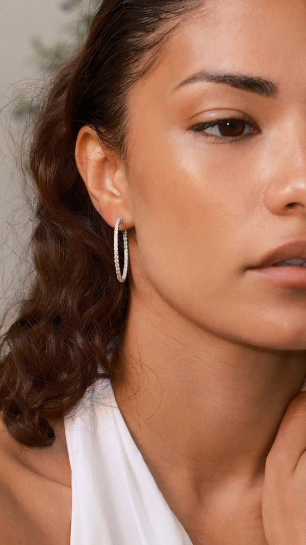 Amaia Medium Hoop Earrings Sterling Silver