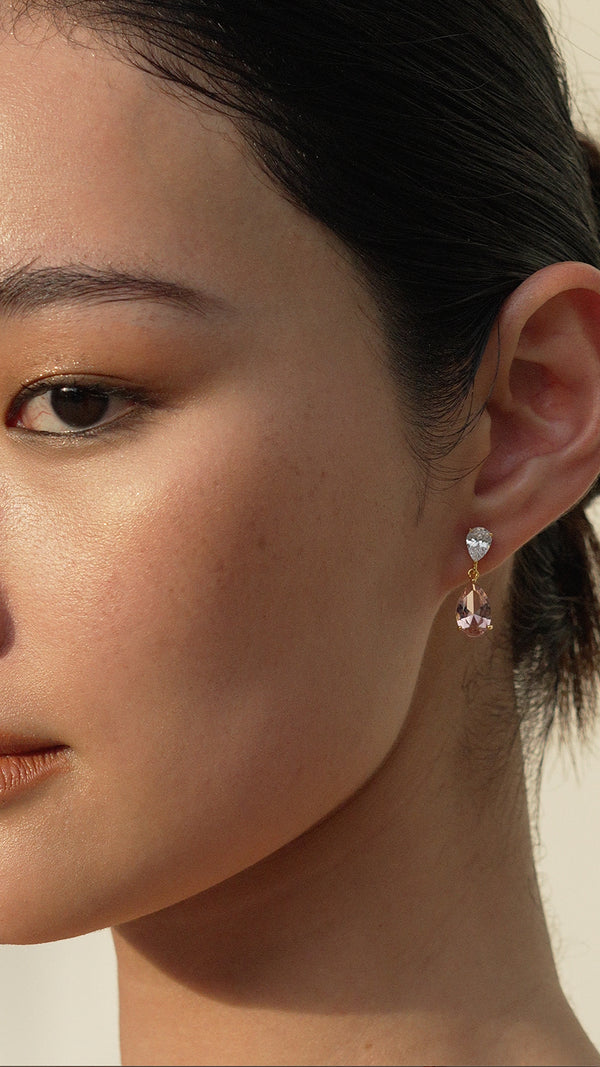 Arabella Morganite Earrings Gold Vermeil