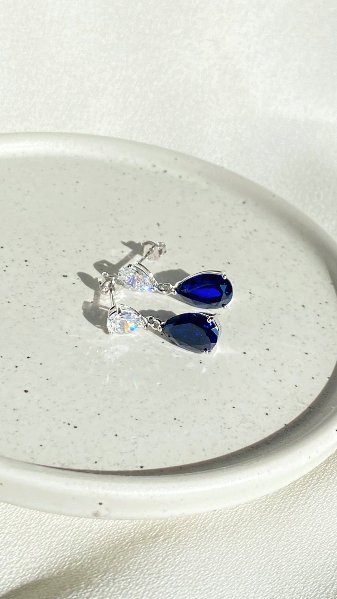 Arabella Sapphire Earrings 9K White Gold