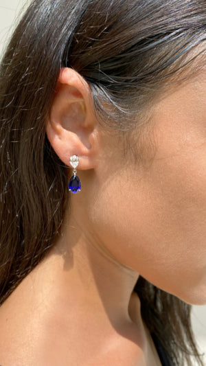 Arabella Sapphire Earrings 9K White Gold