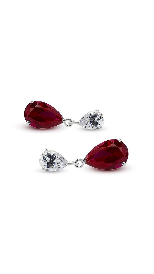 Arabella Ruby Earrings 9K White Gold