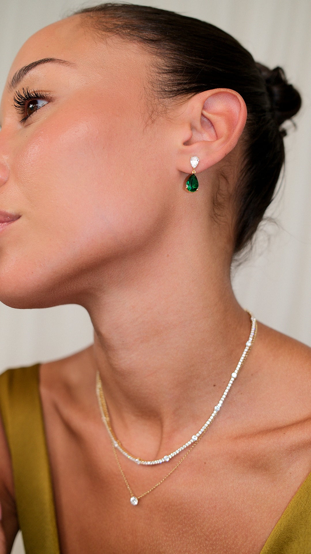 Phoebe Tennis Necklace Gold Vermeil