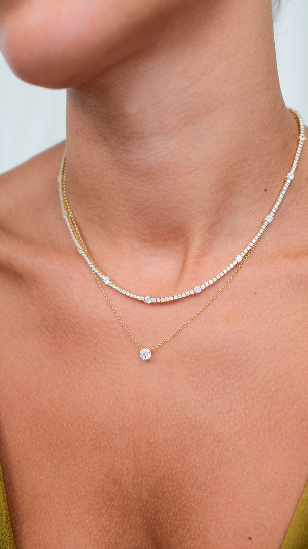 Phoebe Tennis Necklace Gold Vermeil