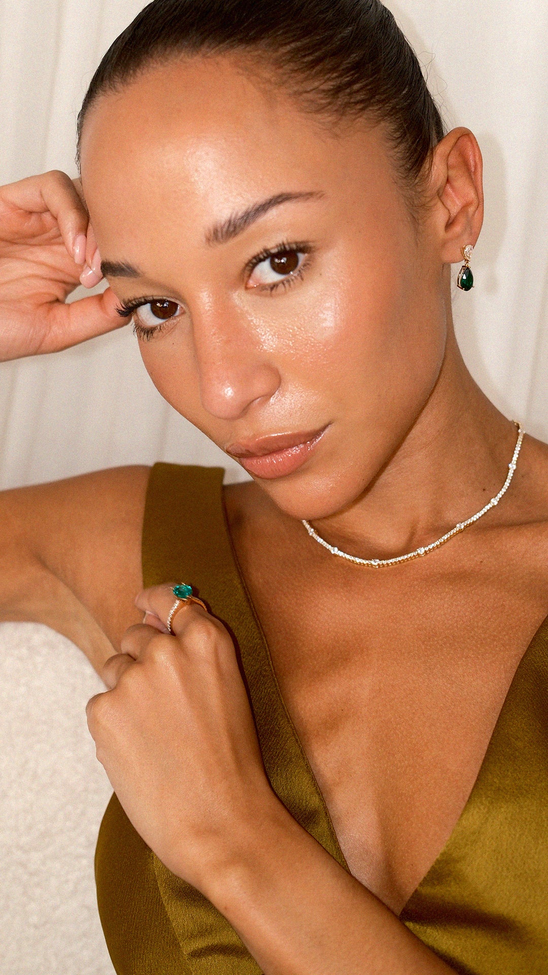 Phoebe Tennis Necklace Gold Vermeil