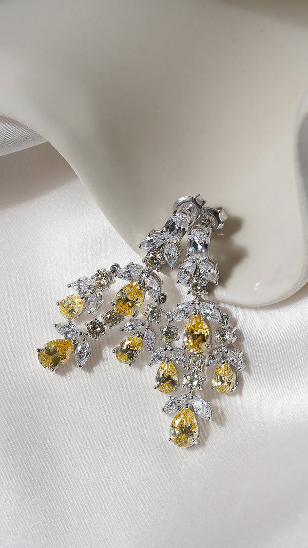 Aster Earrings Canary Yellow Sterling silver