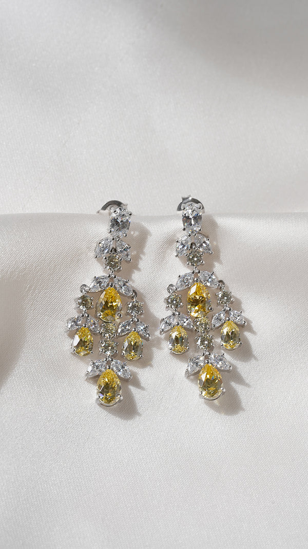 Aster Earrings Canary Yellow Sterling silver