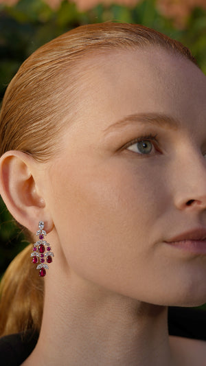 Aster Ruby Chandelier Earrings