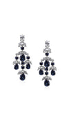Aster Sapphire Chandelier Earrings White Gold Plated