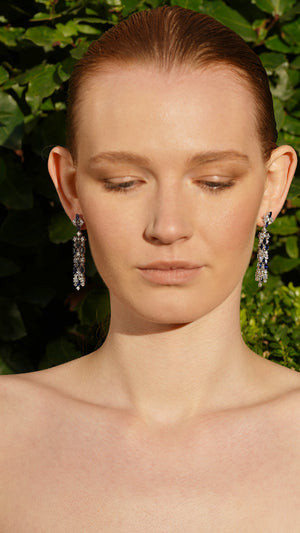 Brady Sapphire Earrings White Gold Plated