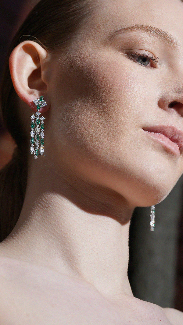 Brady Earrings Emerald Sterling Silver
