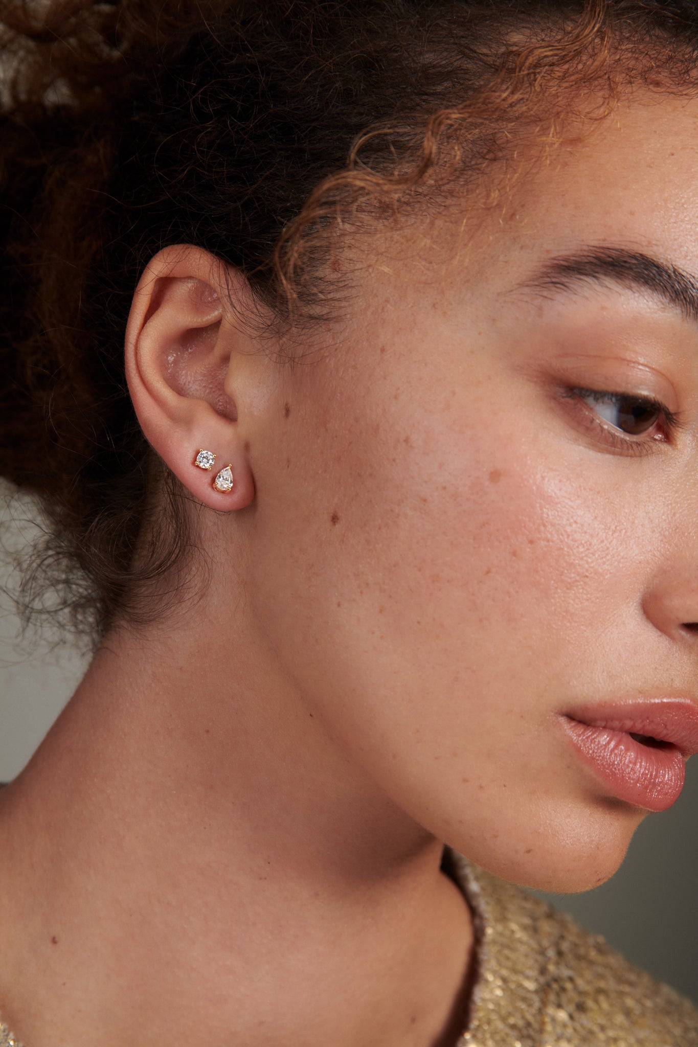 Pear Stud 18K Gold Vermeil