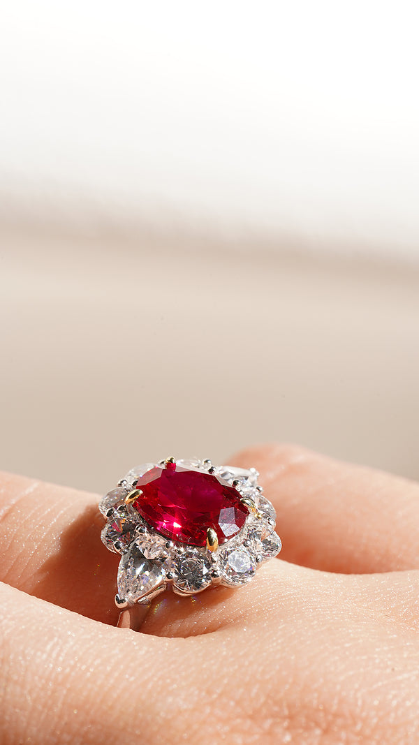 Carmine Ring Ruby Sterling Silver