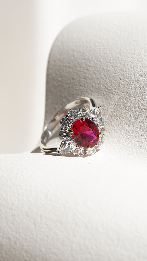 Carmine Ring Ruby Sterling Silver