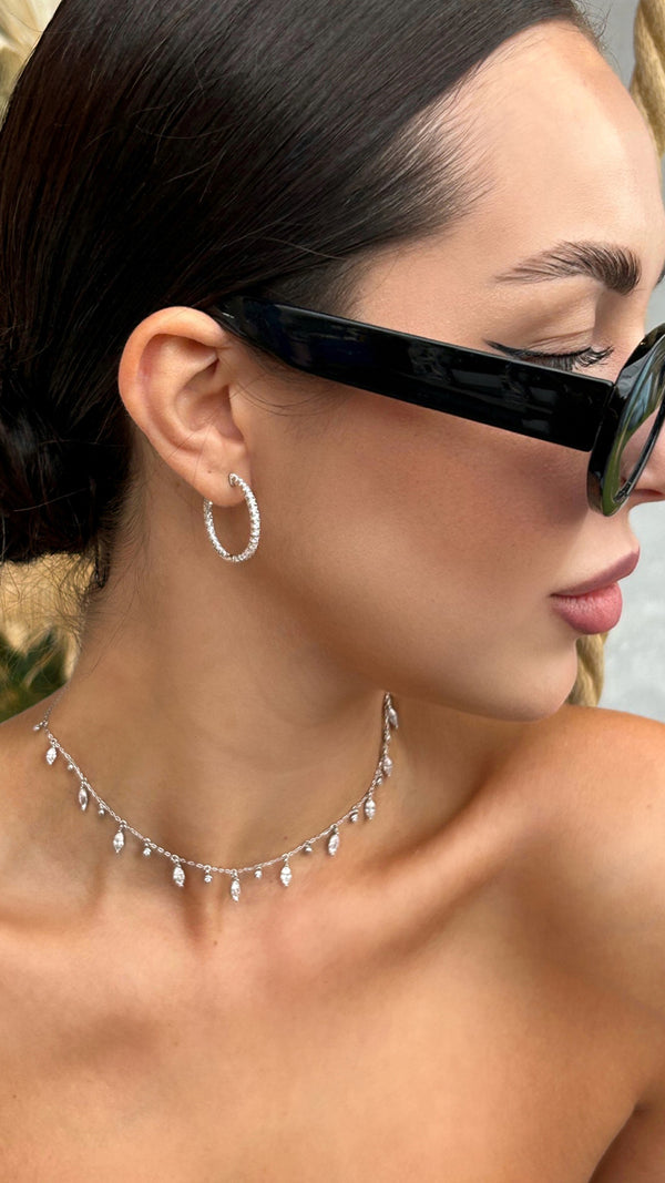 Cassia Small Hoop Earrings Sterling Silver