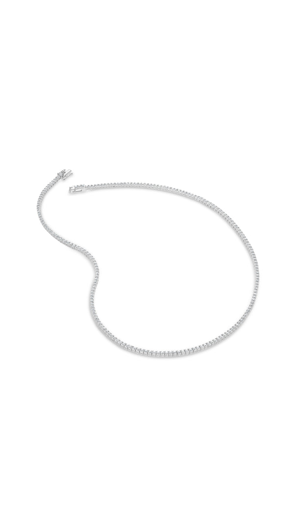 Lexi sterling silver white gold plated skinny tennis necklace - CARAT* LONDON