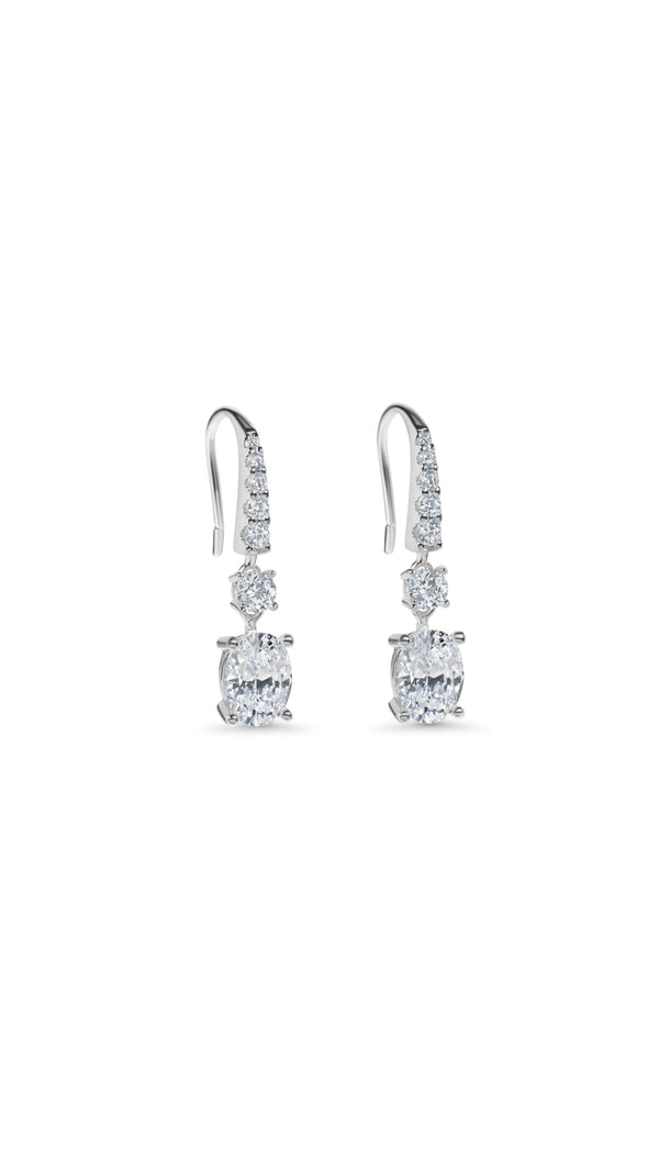 Thea Oval Earrings Sterling Silver