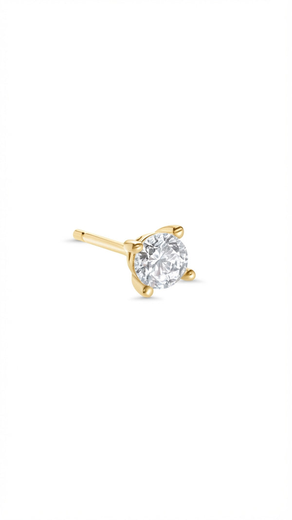 Simple Round Stud Earring Gold Vermeil