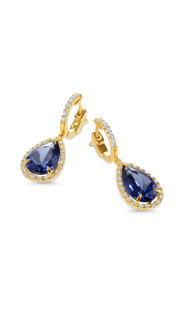 Tanzanite gemstone drop earrings with secure locking mechanism

