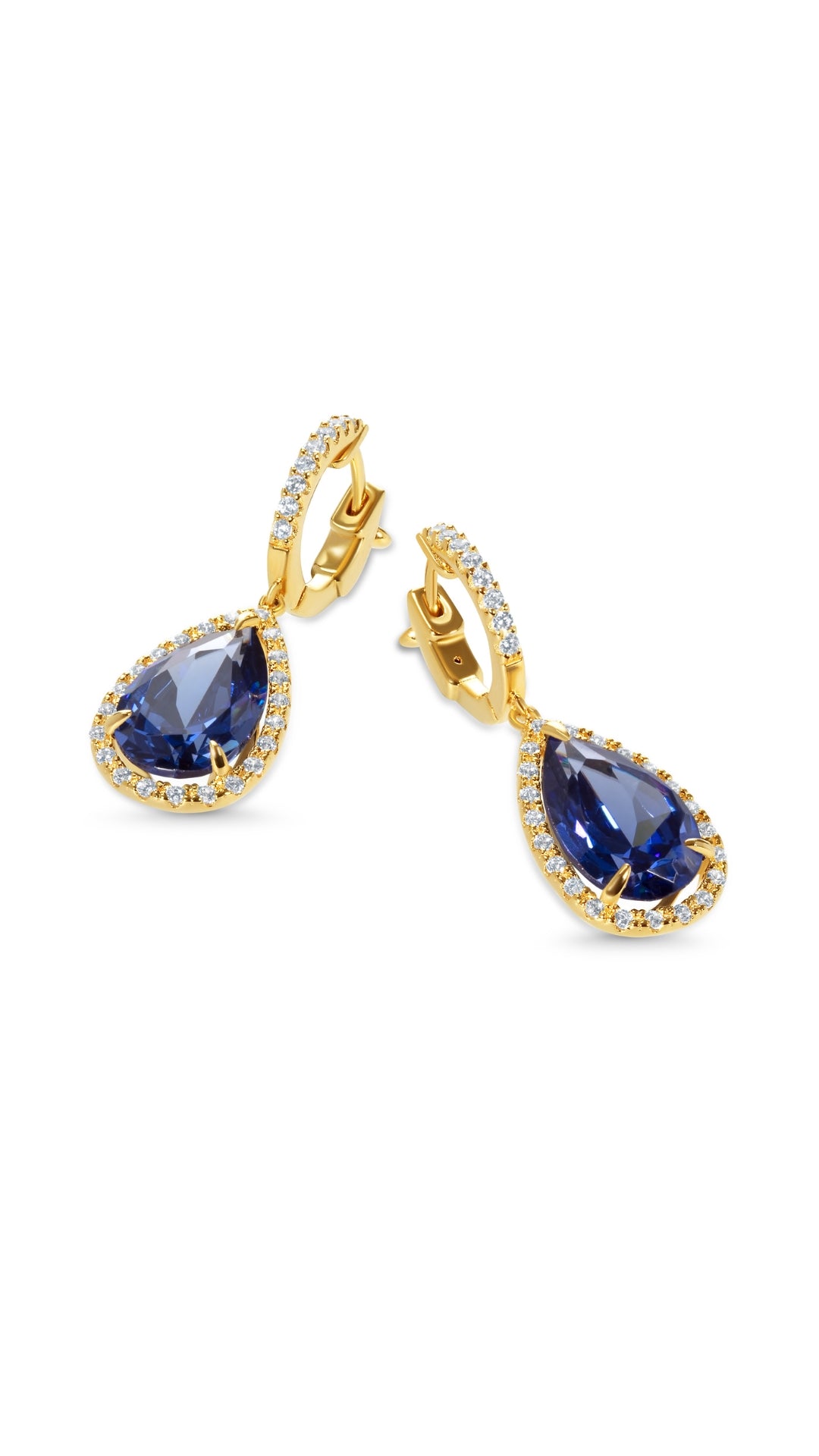 Tanzanite gemstone drop earrings with secure locking mechanism

