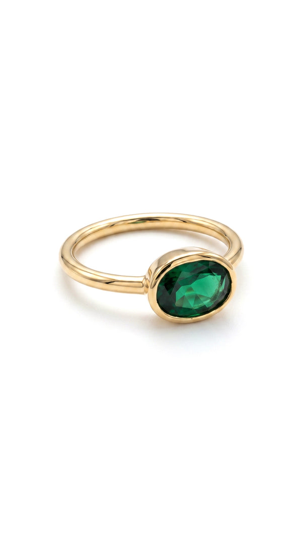 Mia Ring Emerald Green Gold Vermeil