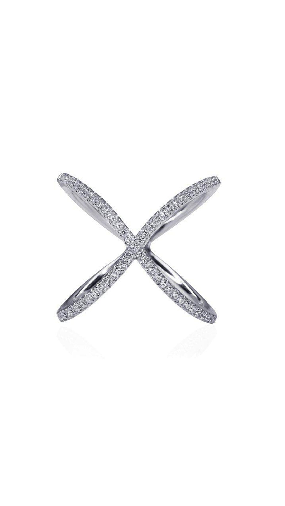 Crux Ring in White White Gold Plated