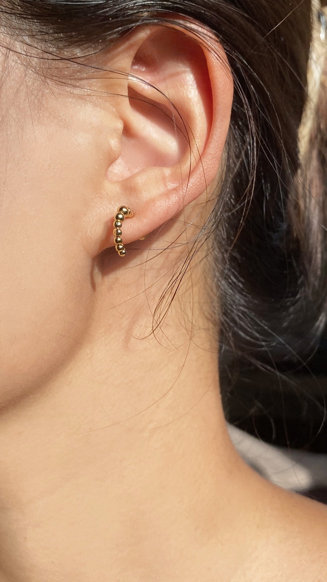 Cady Bead Hoops Gold Vermeil