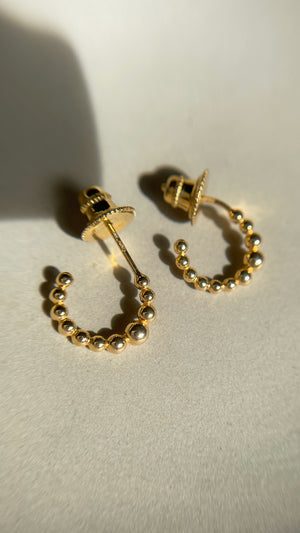 Cady Bead Hoops Gold Vermeil