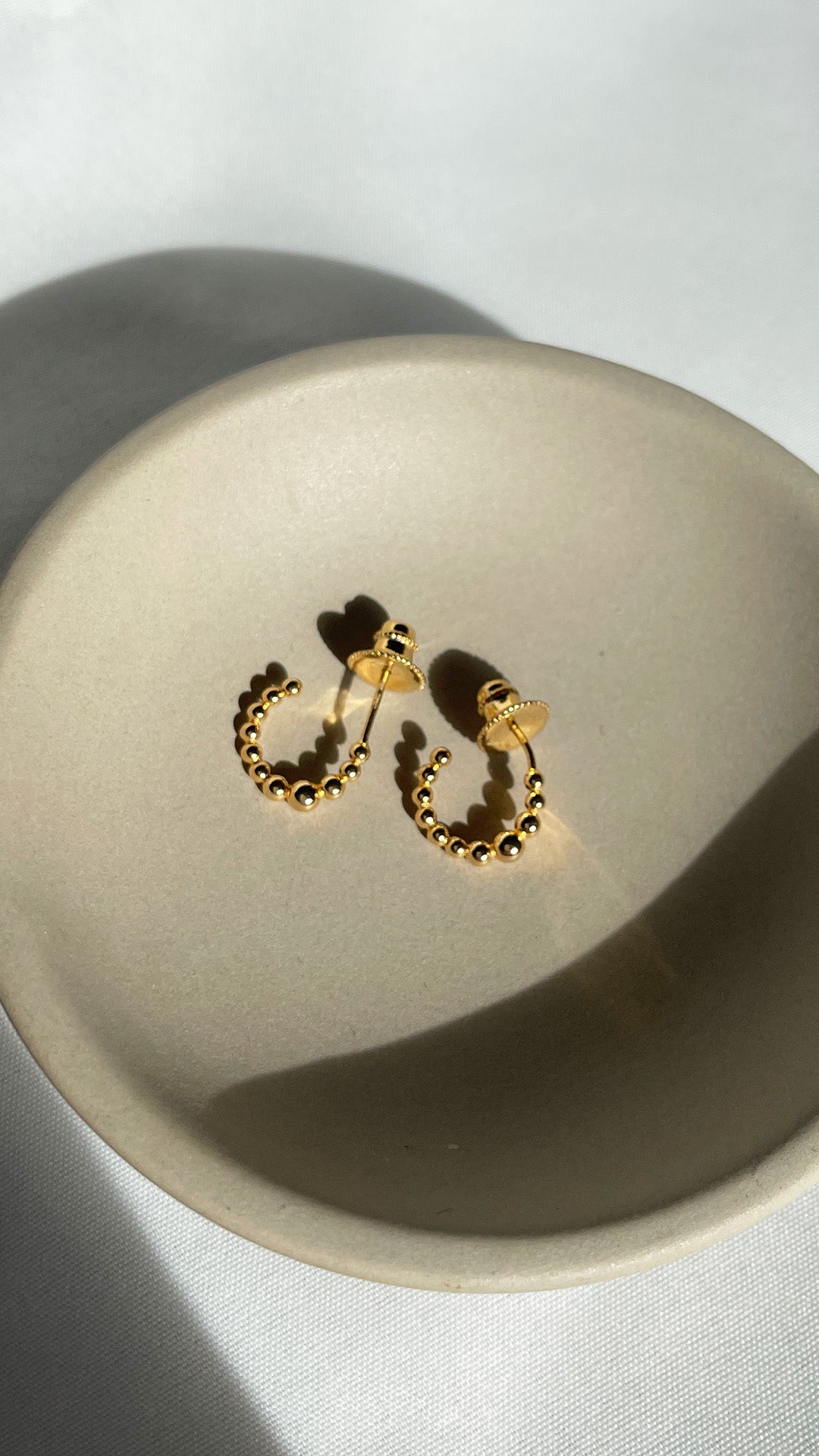 Cady Bead Hoops Gold Vermeil