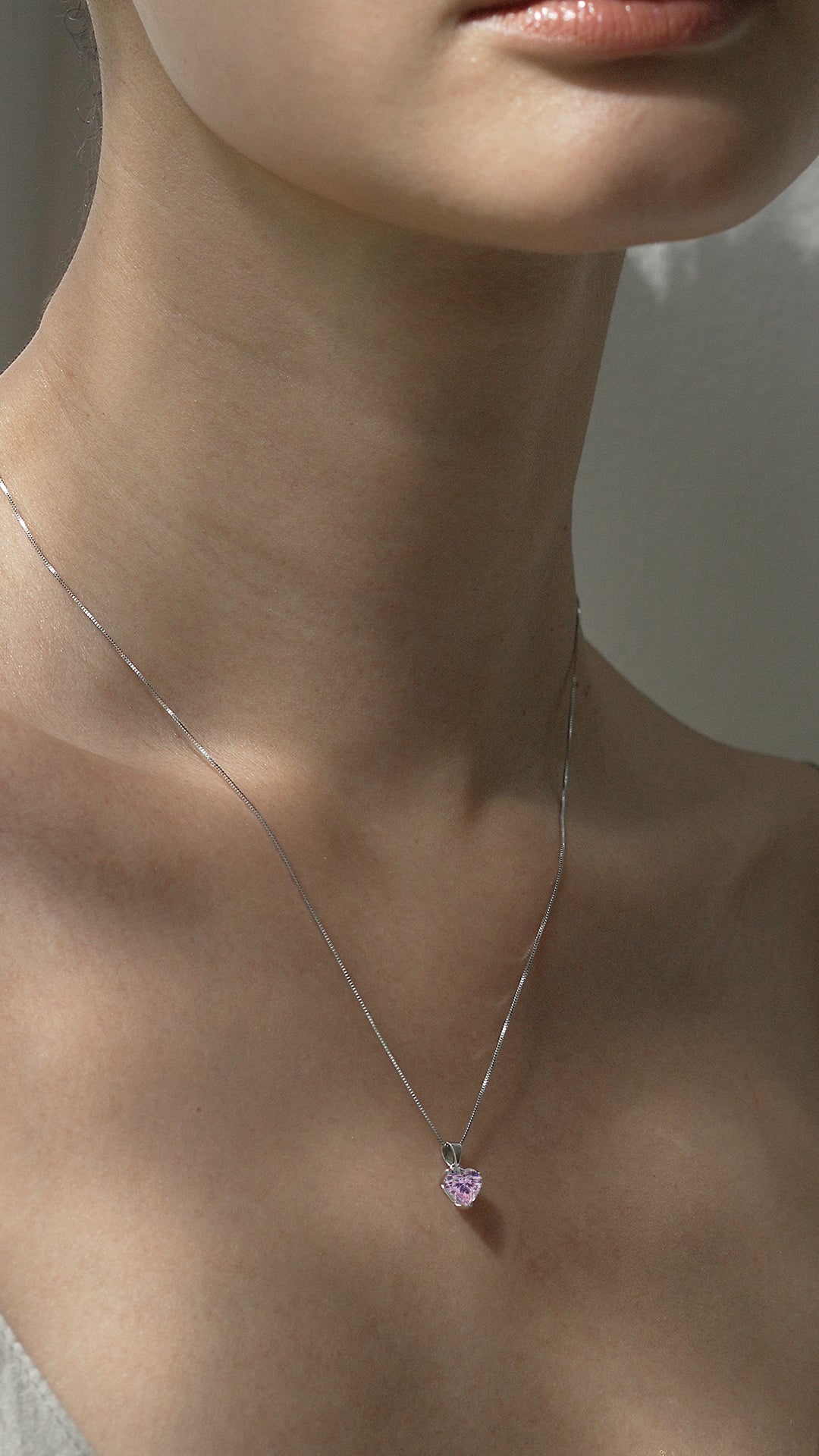 Camden Heart Pendant Necklace Light Pink by CARAT* LONDON – CARAT