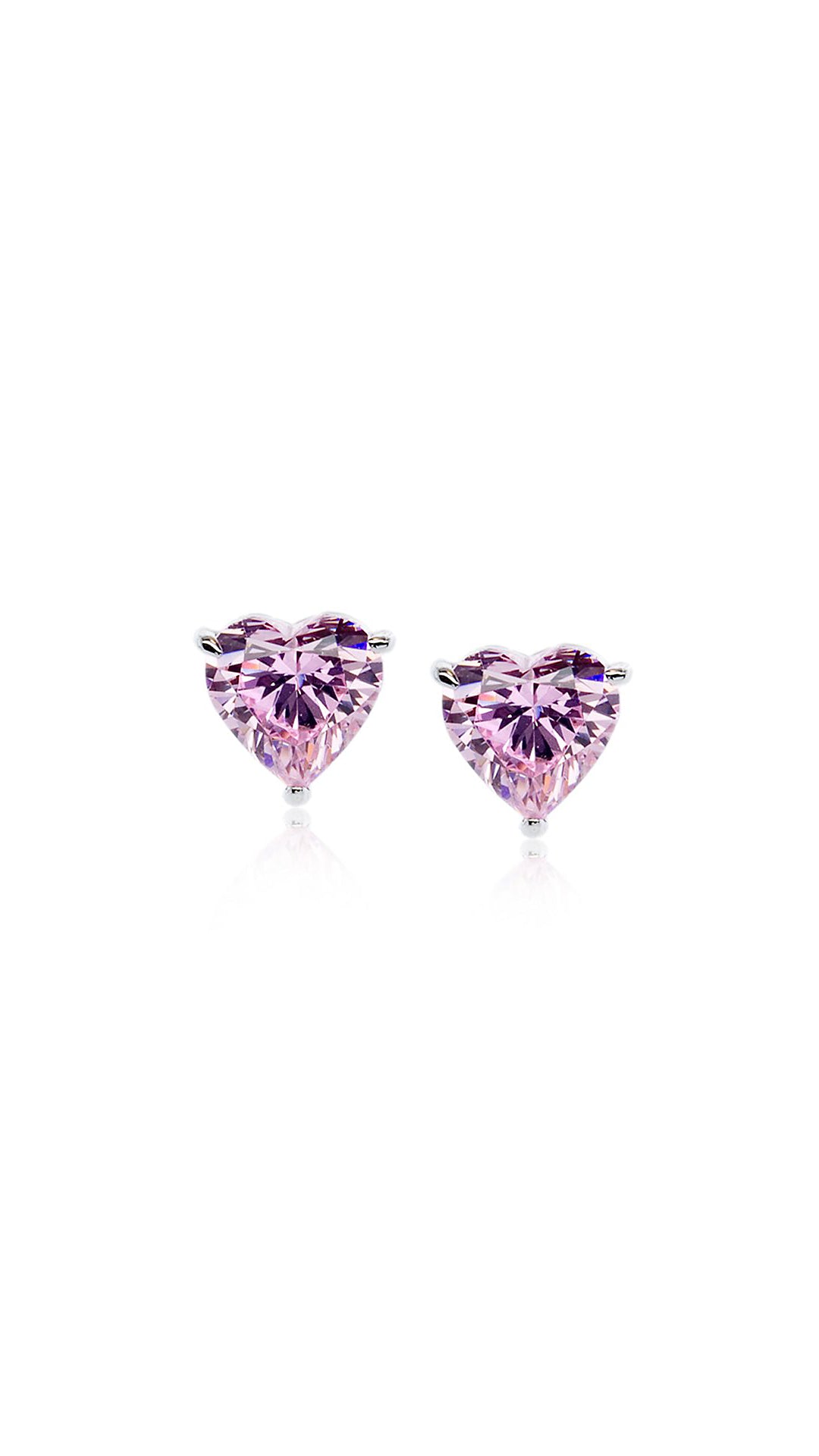 Diamond heart studs on sale