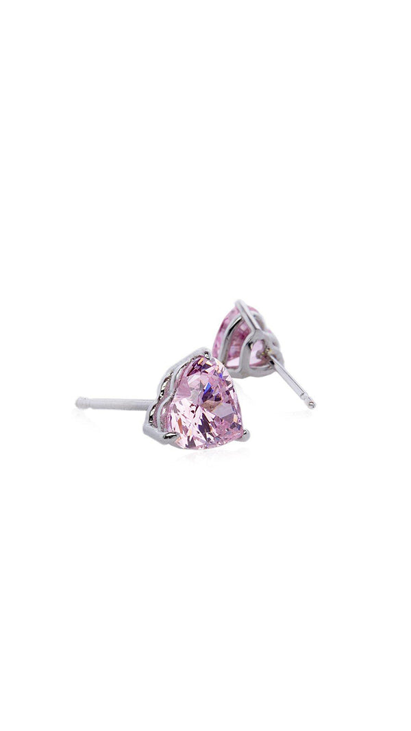 Camden Pink Stud Earrings 9K White Gold