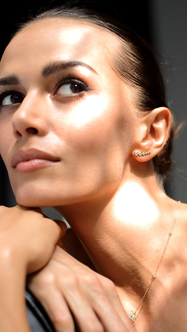 Ear climbers in gold vermeil that can be worn two ways 