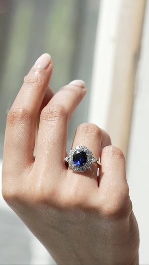 Carmine Sapphire Oval