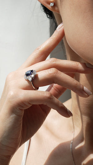 Carmine Sapphire Oval