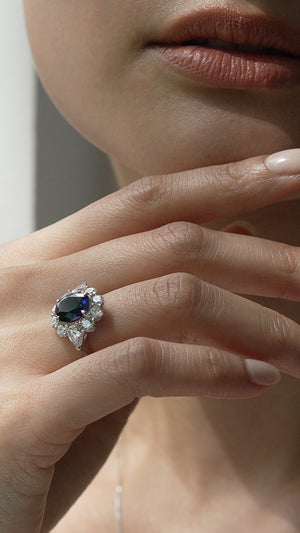 Carmine Sapphire Oval