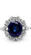 Carmine Sapphire Oval White Gold Plated