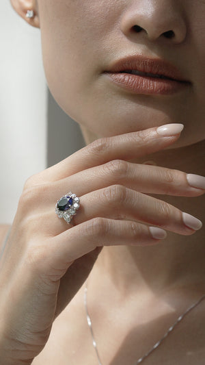 Carmine Sapphire Oval