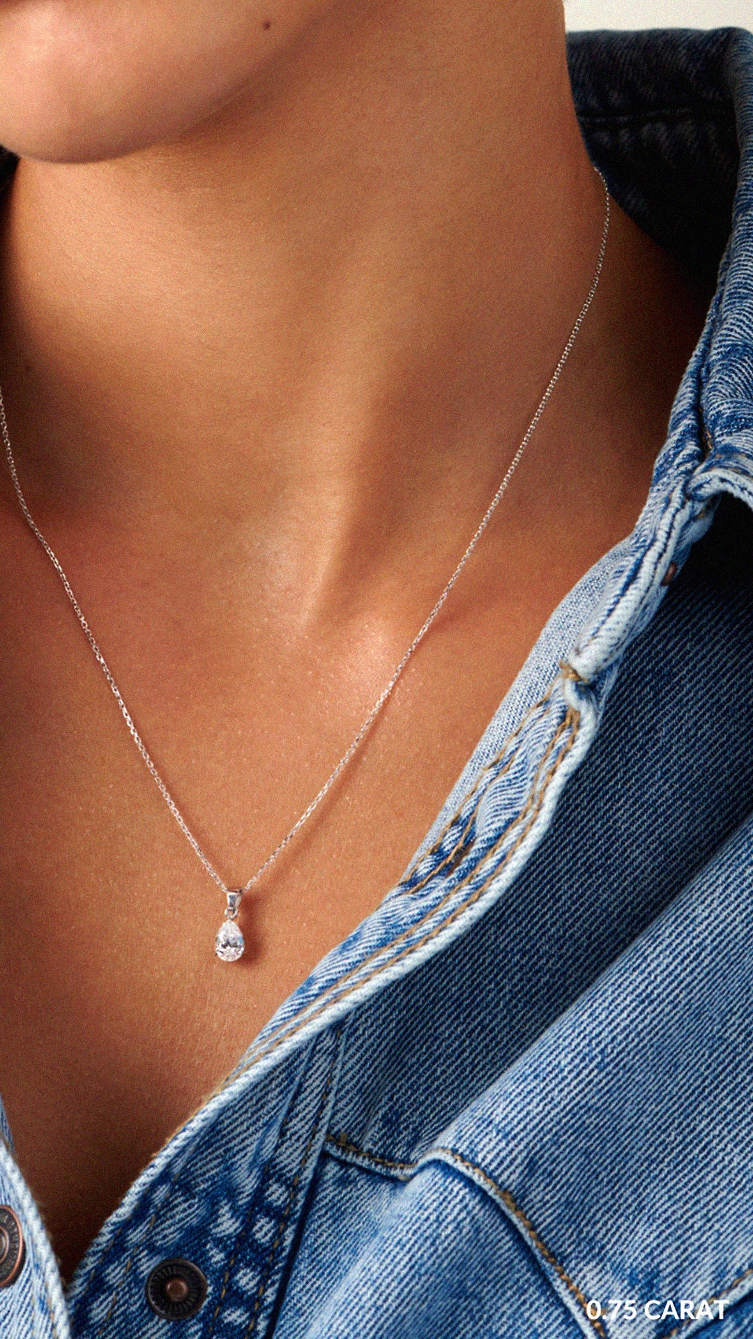 Cecile Pendant 9K White Gold